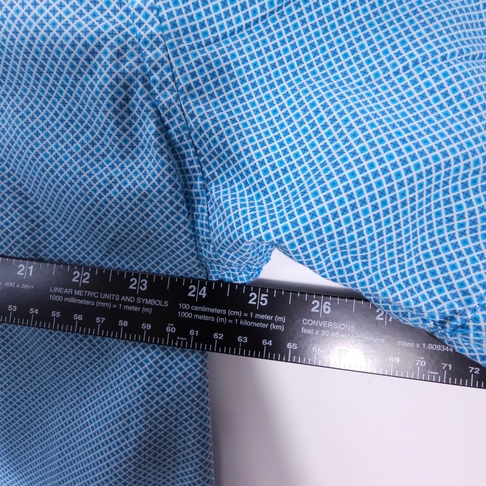 Southern Marsh Shirt Mens XL Blue White Geometric Short Sleeve Button‎ Down Prep - Picture 7 of 7